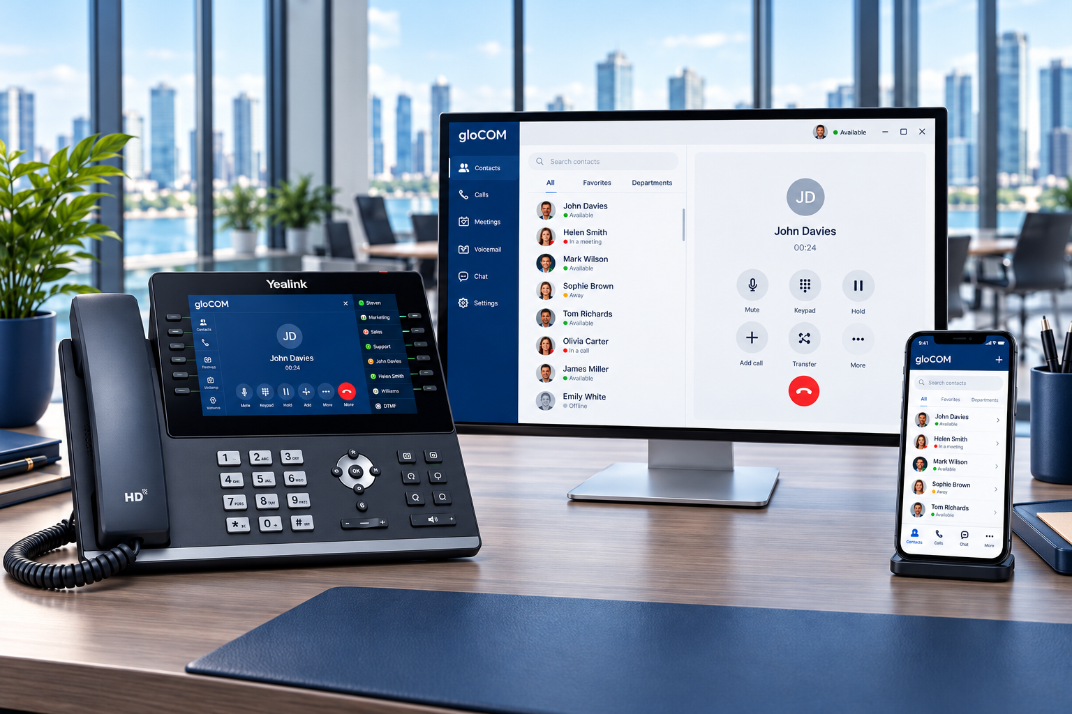 Office desk phones and business communications apps