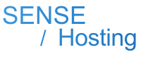 Sense Hosting blue gradient logo